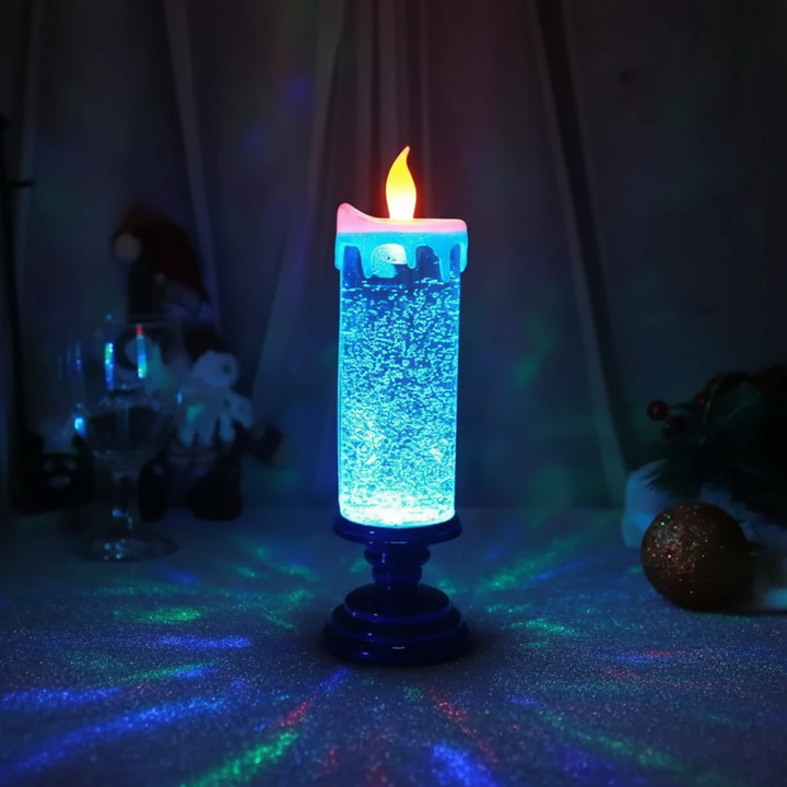 Luvikno | LED Glitterlys med Fot – Flammefri Juledekorasjon med Fargeveksling