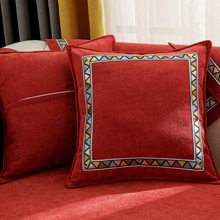 Geometrisk Dekor Solid Farge Chenille Ikke-Gli Sofa Trekk | Luvikno