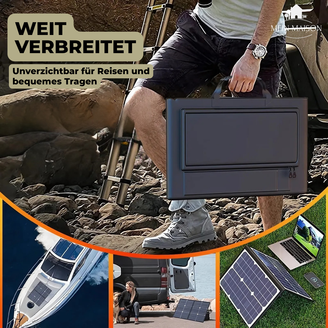 PowerFlex 1000W Sammenleggbart Solpanel – Porterbar Solenergi for Camping og Utendørs | Luvikno