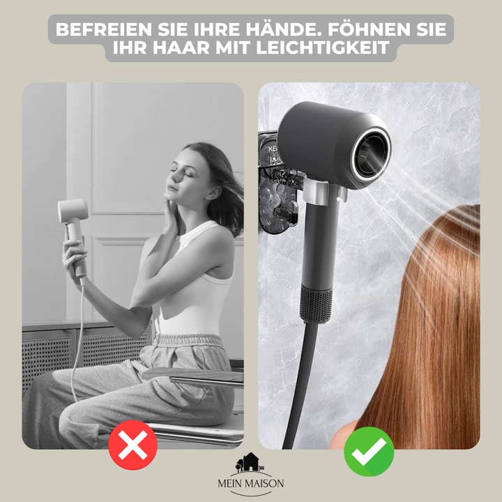 Luvikno | DryFix – Hårføner praktisk tilgjengelig, ingen boring nødvendig!
