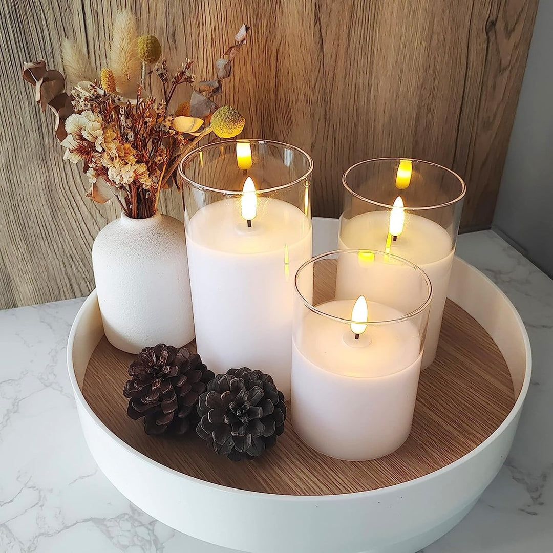 LED lys med fjernkontroll og timer i glassdesign | Luvikno