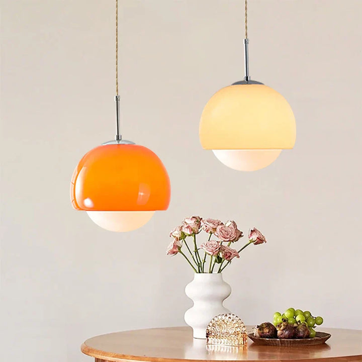 Nordic Glass Pendant Light – Retro Hengelampe for Spisestue & Kjøkken | Luvikno