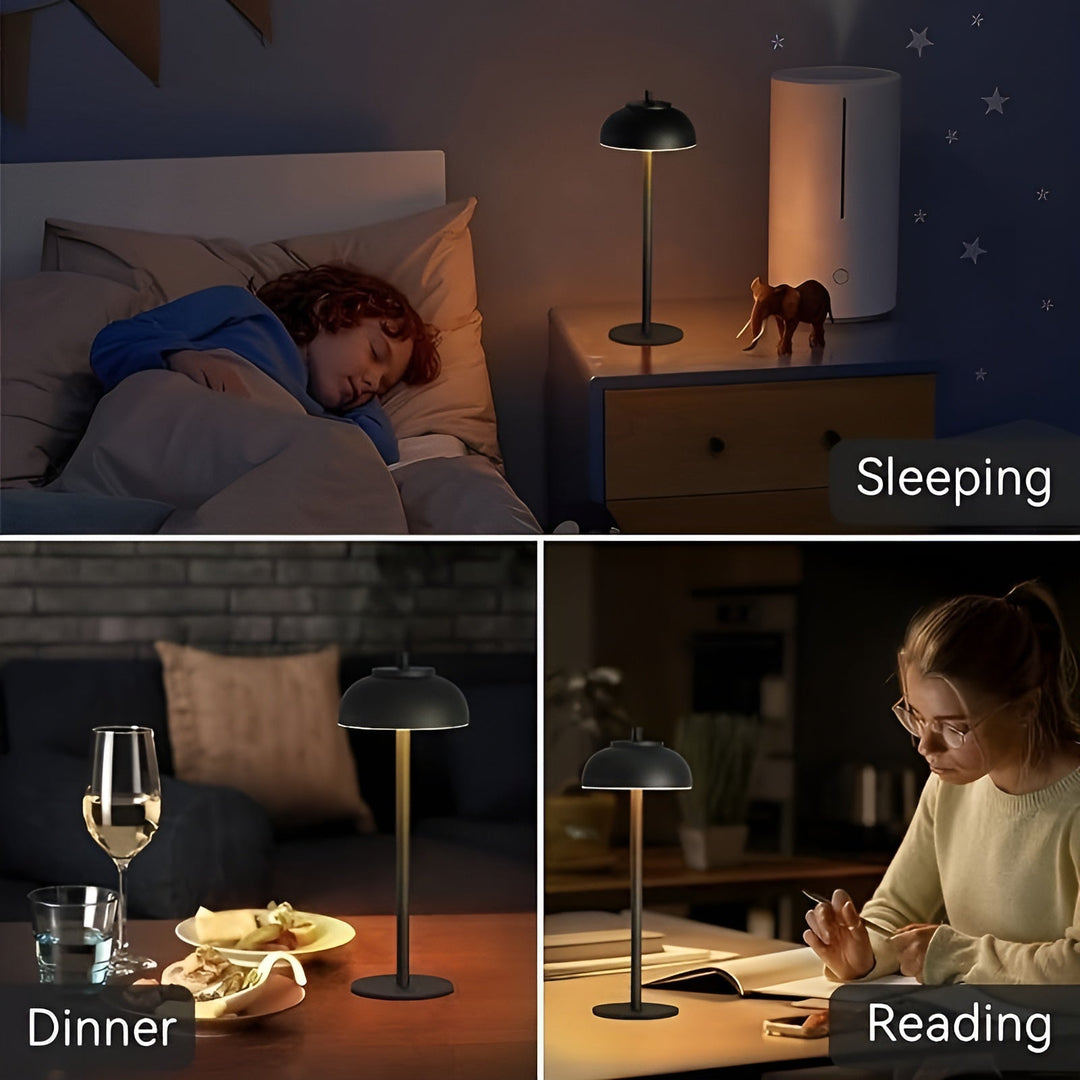 Luvikno | Stilfullt Oppladbart Bordlampe med Dimbar LED - Tre Lysmodus og USB