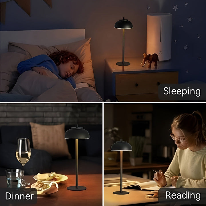 Luvikno | Stilfullt Oppladbart Bordlampe med Dimbar LED - Tre Lysmodus og USB