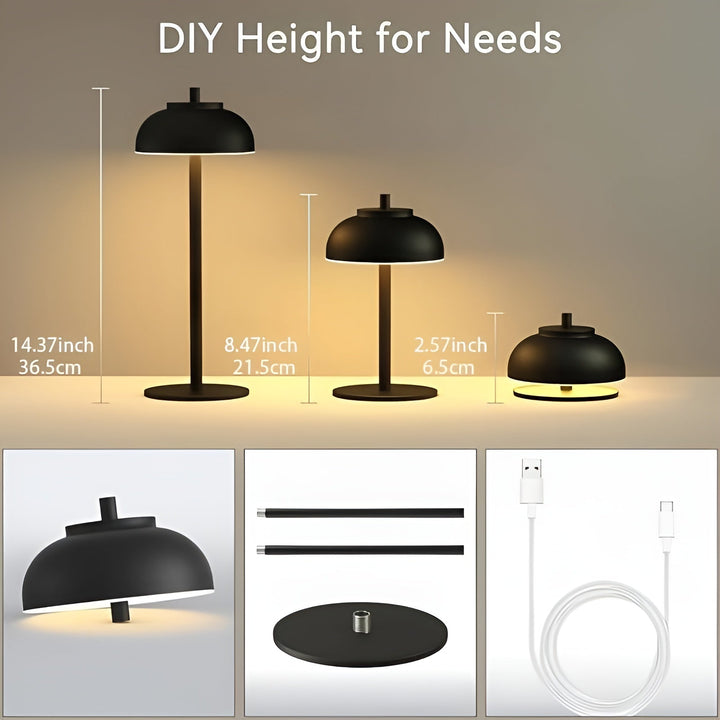 Luvikno | Stilfullt Oppladbart Bordlampe med Dimbar LED - Tre Lysmodus og USB