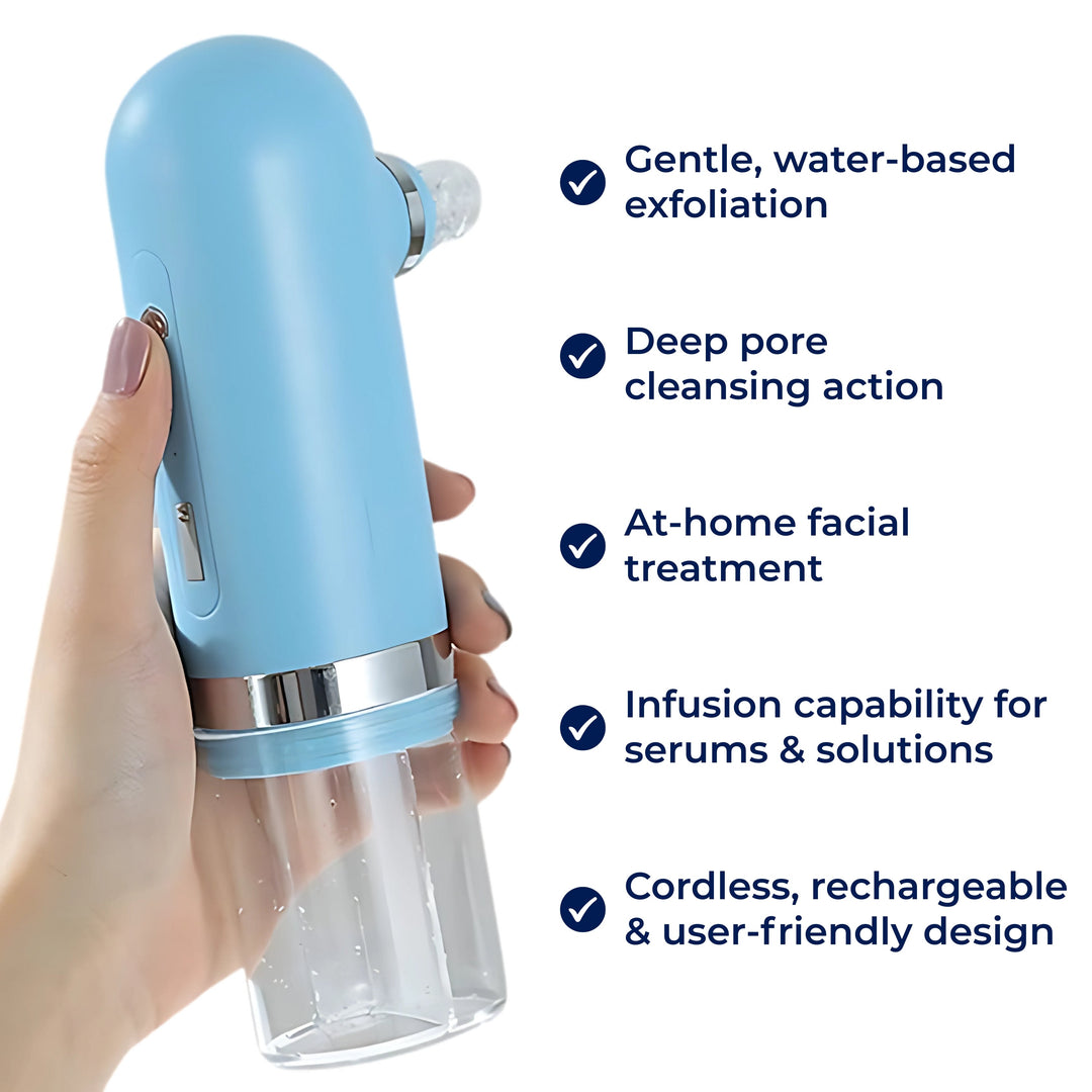 GlowPure | Hydra Dermabrasion Enhet – Dyp Pore Rensing – Skånsom Vannbasert Peeling – Hjemmebehandling for Sensitiv Hud Luvikno