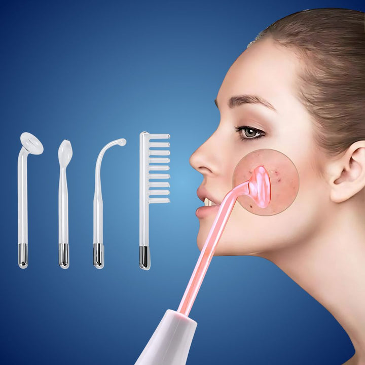GlowVive Høyfrekvent D'arsonval Beauty Device | for Akne - Anti-Aging - Hudoppstramming - Hårvekst - Hodebunnspleie Luvikno