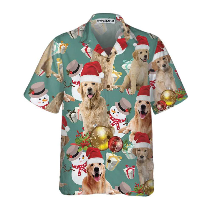 Luvik | Hawaii-skjorte Golden Retriever til Jul, Hawaii-skjorte Golden Retriever til hunden Jul, julegave til hundevenner