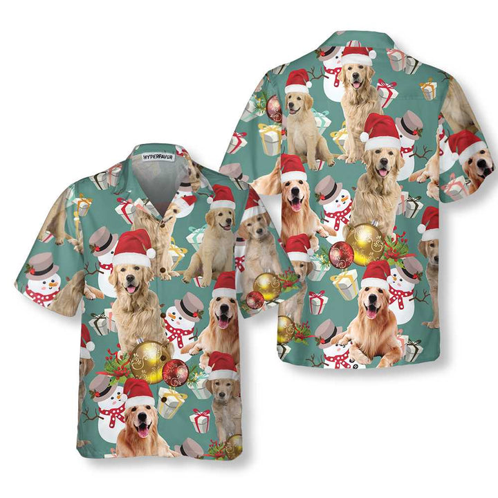 Luvik | Hawaii-skjorte Golden Retriever til Jul, Hawaii-skjorte Golden Retriever til hunden Jul, julegave til hundevenner