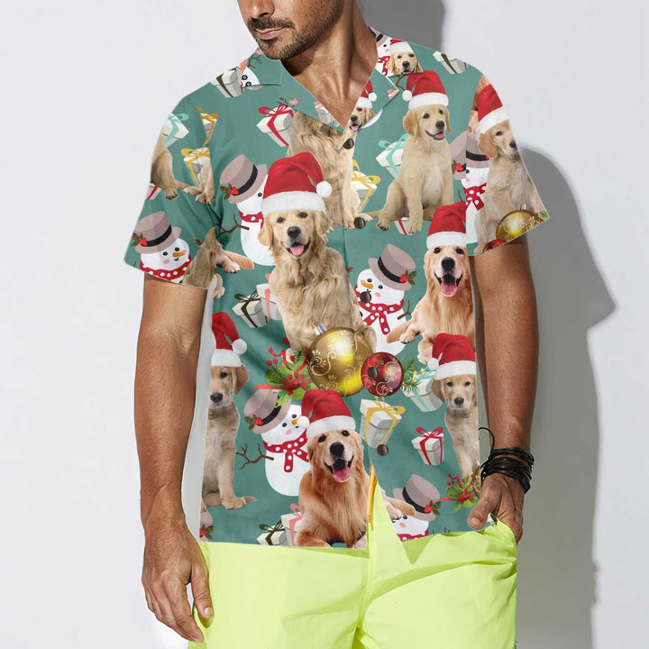 Luvik | Hawaii-skjorte Golden Retriever til Jul, Hawaii-skjorte Golden Retriever til hunden Jul, julegave til hundevenner