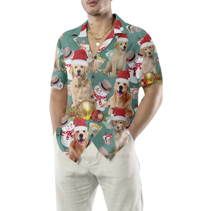 Luvik | Hawaii-skjorte Golden Retriever til Jul, Hawaii-skjorte Golden Retriever til hunden Jul, julegave til hundevenner
