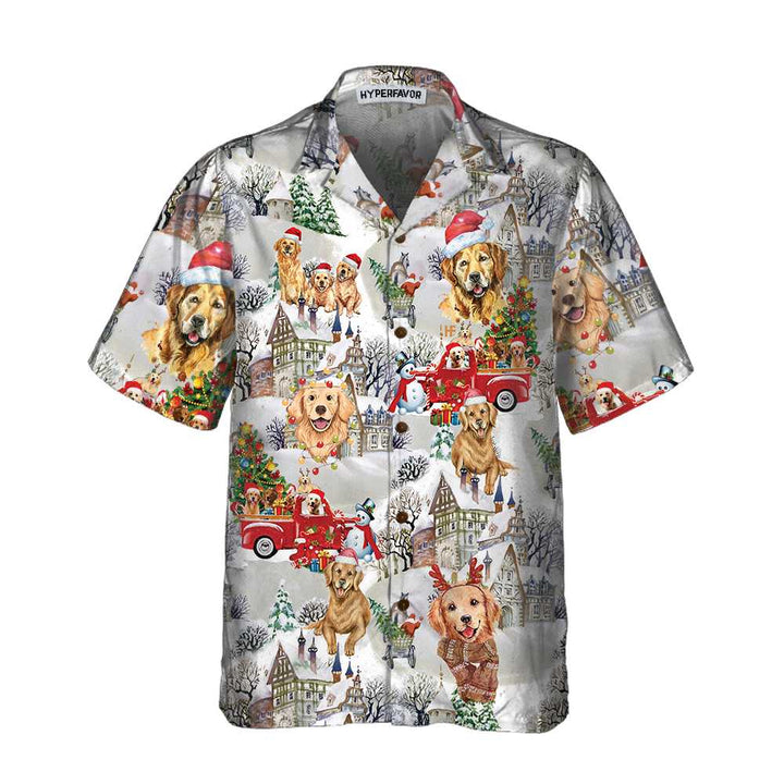 Luvik | Hawaii-skjorte Golden Retriever til jul, Golden Retriever julegensere, Julegave til venner av Golden Retriever