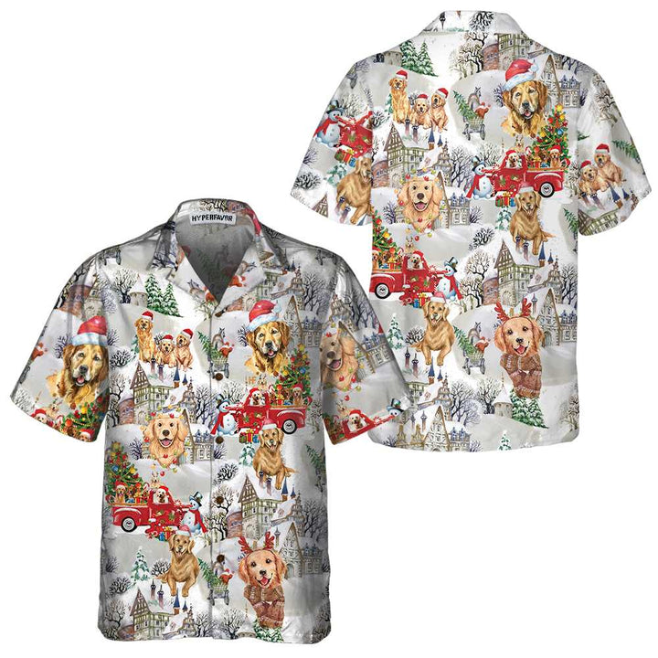 Luvik | Hawaii-skjorte Golden Retriever til jul, Golden Retriever julegensere, Julegave til venner av Golden Retriever