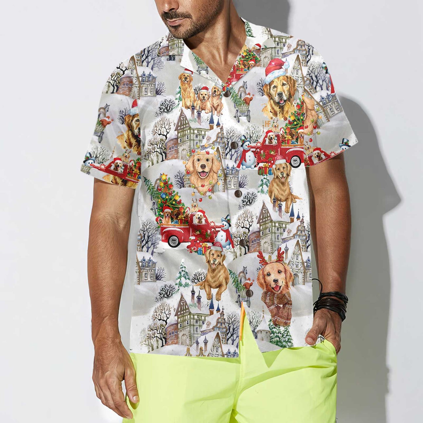 Luvik | Hawaii-paita Golden Retriever jouluksi, Golden Retriever joulupaita, Joululahja Golden Retrieverin ystäville