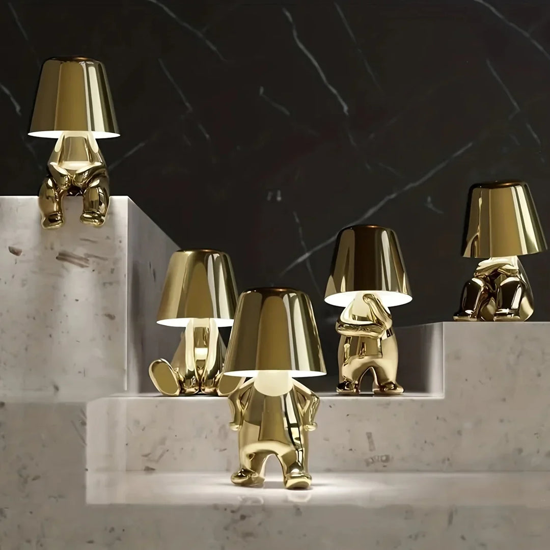 Moderne LED bordlampe i skulpturdesign – Dekorativ statuettlampe for stue | Luvikno