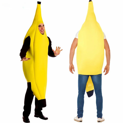 Gult banankostyme for menn – Morsom utstyr for karneval, Halloween og temafester | Luvikno