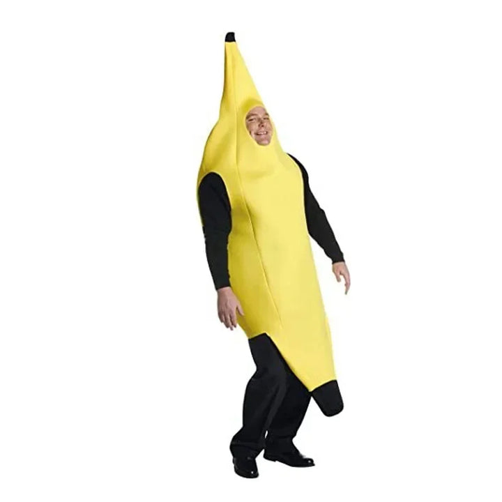 Gult banankostyme for menn – Morsom utstyr for karneval, Halloween og temafester | Luvikno