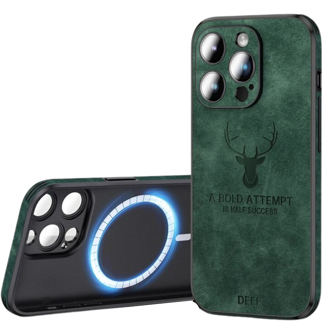 Luvikno | Deer - Luksuriøs Læder iPhone Deksel med Stilig Design og Sjokkbestandig Beskyttelse