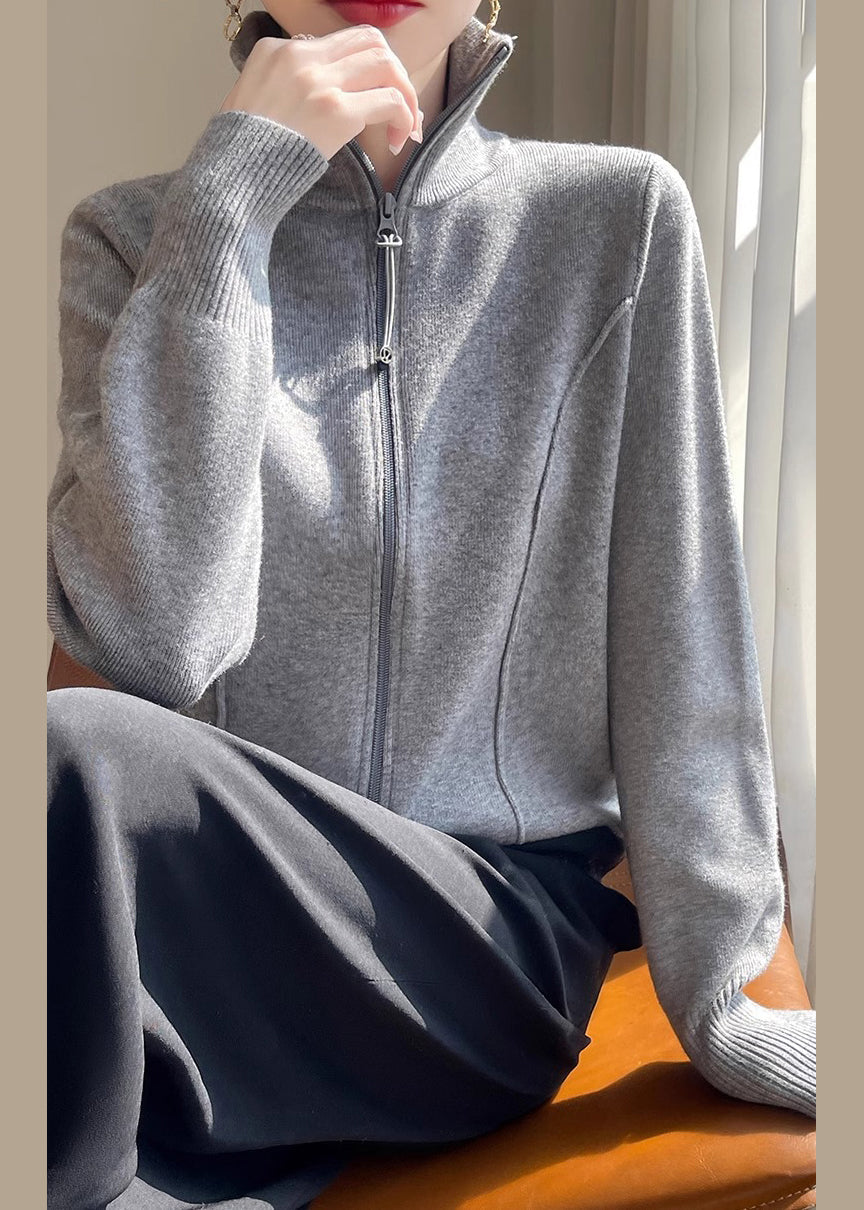 Luvik | Vetoketju Mukavat neuleet Korkea kaulus Pitkät hihat