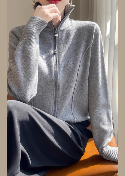 Luvik | Vetoketju Mukavat neuleet Korkea kaulus Pitkät hihat