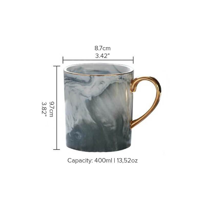 Gullkantet Marmor Kaffekopp | Luvikno