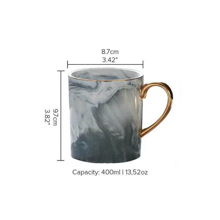 Gullkantet Marmor Kaffekopp | Luvikno