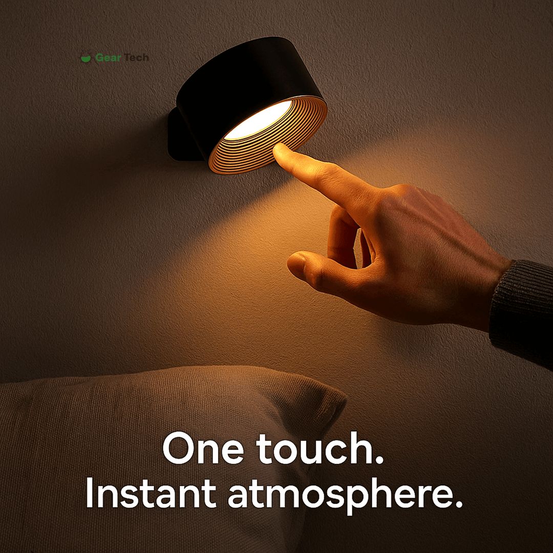 Luvikno | Trådløs oppladbar 360° vegglampe | Energisparende LED, berøringskontroll og allsidig for boligbelysning