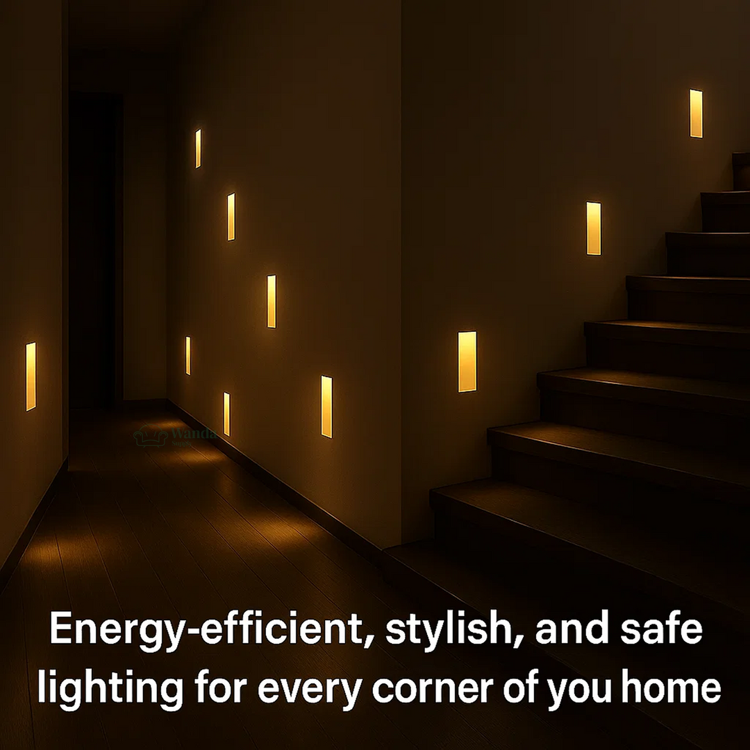 Luvikno | LED Innfelt Vegglamper | Bevegelsessensor. Energisparende & Ideell for Gang. Stuer. og Soverom.