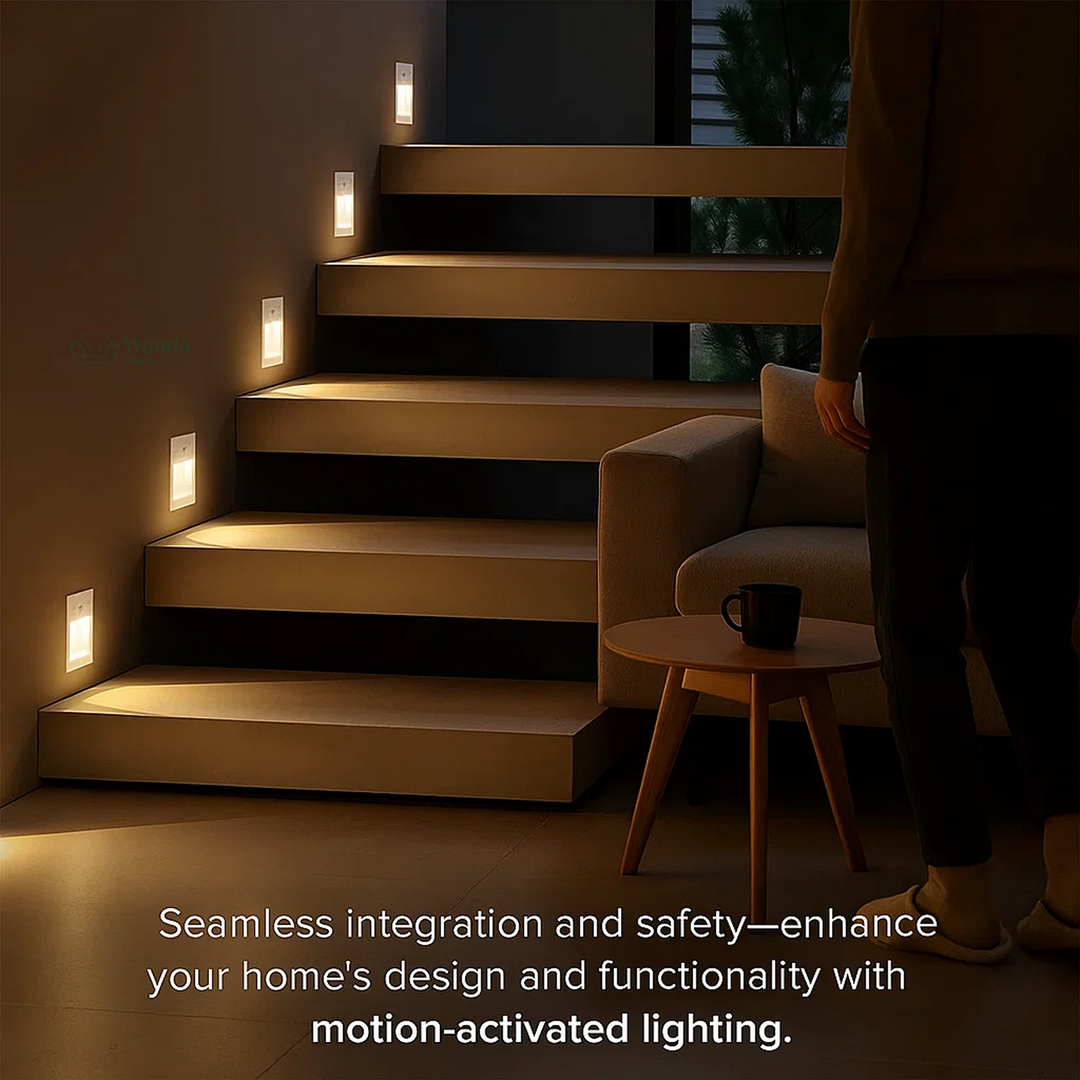 Luvikno | LED Innfelt Vegglamper | Bevegelsessensor. Energisparende & Ideell for Gang. Stuer. og Soverom.