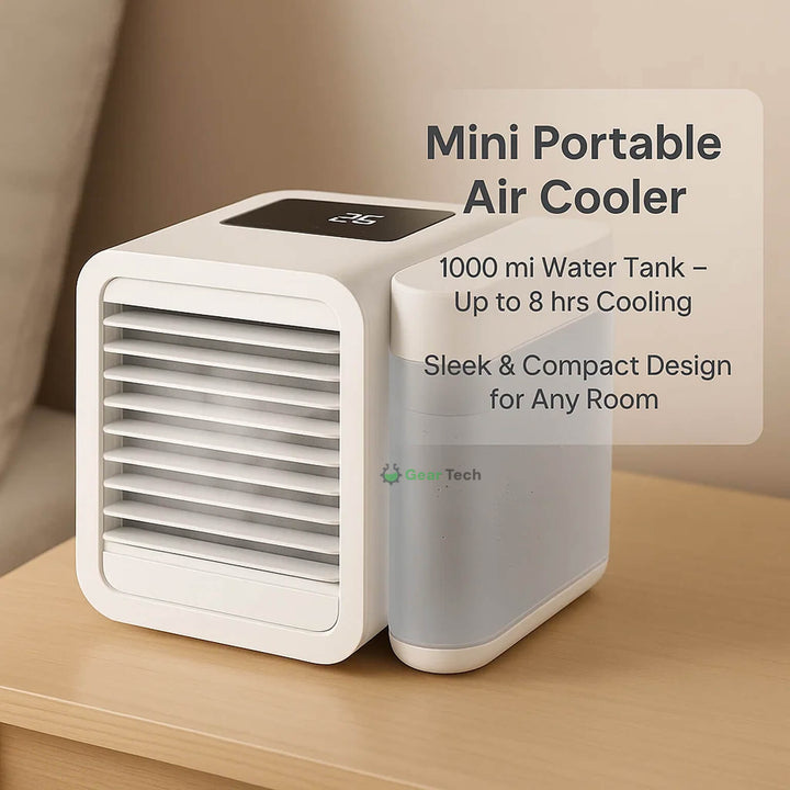 MicroCool Mini Air Conditioner Bærbar Fordampende Sumpkjøler med 1000ml Vanntank | Luvikno