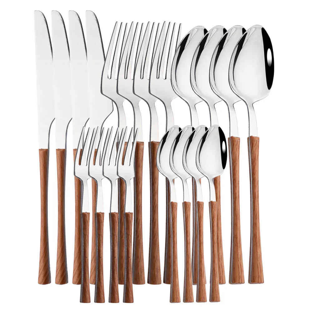 Luvikno | RusticDining | Rustfritt Stål Bestikk med Treskaft
