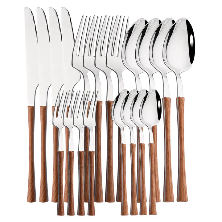 Luvikno | RusticDining | Rustfritt Stål Bestikk med Treskaft