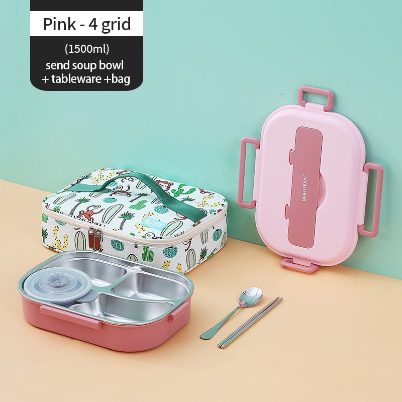 Rustfritt Stål Multi Rom Kids Matboks | Luvikno