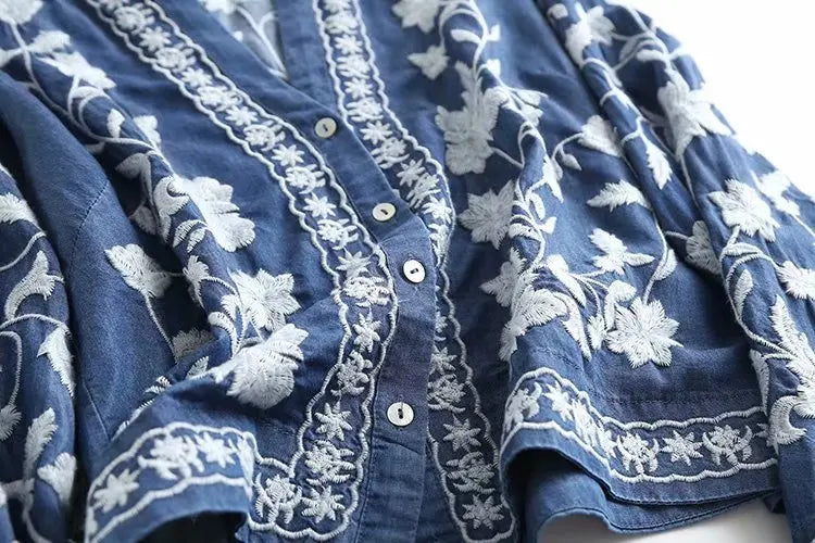 Luvik | Denim Bloom Cardigan