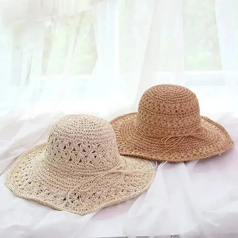Kvinnenes Solhatt – Lettvekt Retro Stråstrandhatt | Ideell for Sommer og Ferie | Luvikno