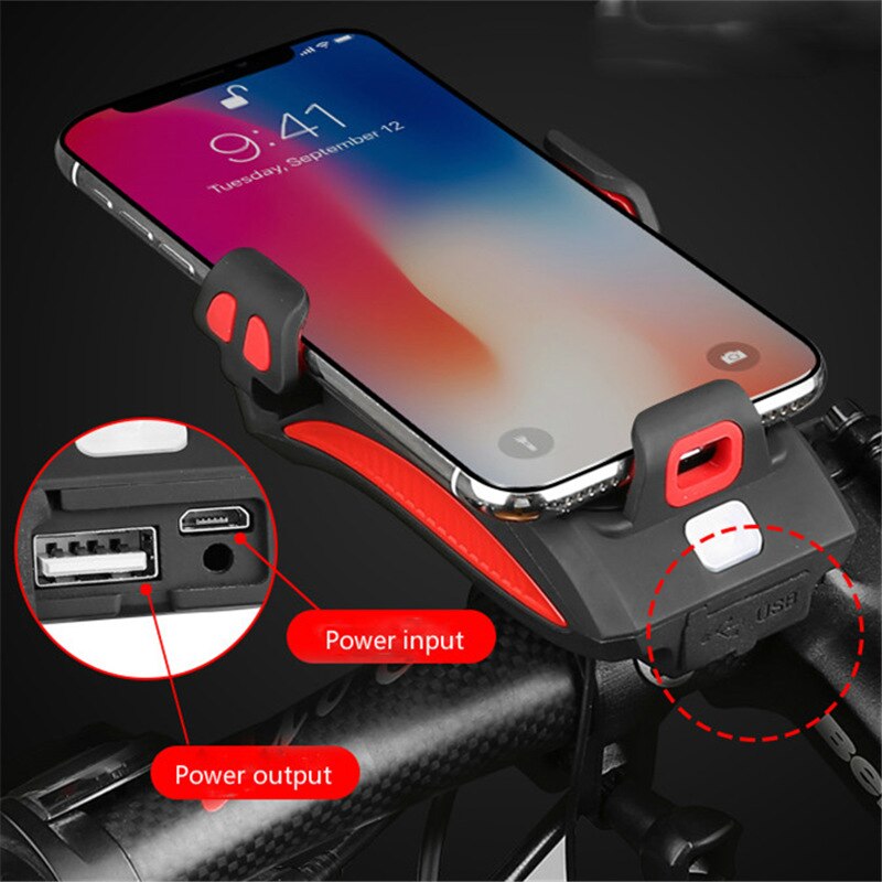 4-i-1 Sykkel Telefonholder med Powerbank Luvikno