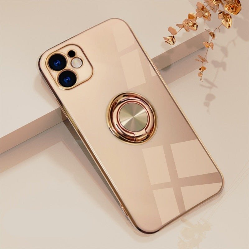 iPhone-deksel med metallstativ ring Luvikno