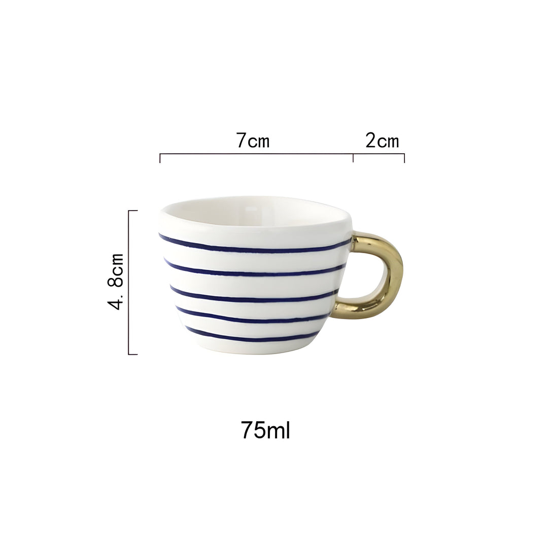 Keramikkopp med geometrisk design – Stilig og moderne | Ideell for kaffe eller te | Luvikno