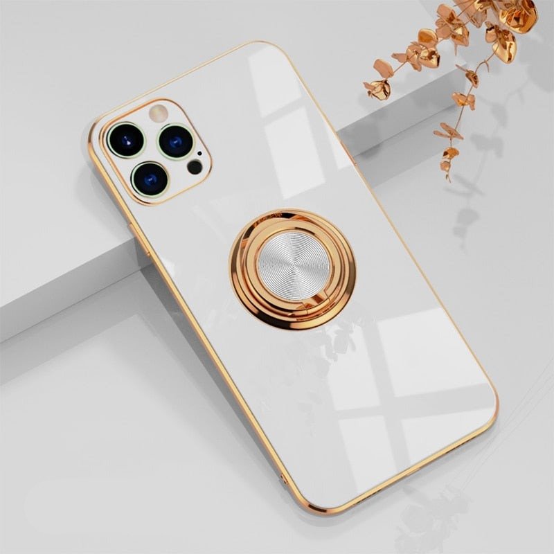 iPhone-deksel med metallstativ ring Luvikno