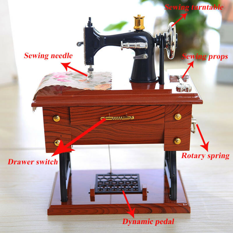 Mini Craft Retro Sewing Machine Decor | Luvikno