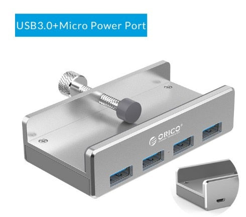 4 Port Klipp-Type USB 3.0 Aluminiums Hub | Luvikno