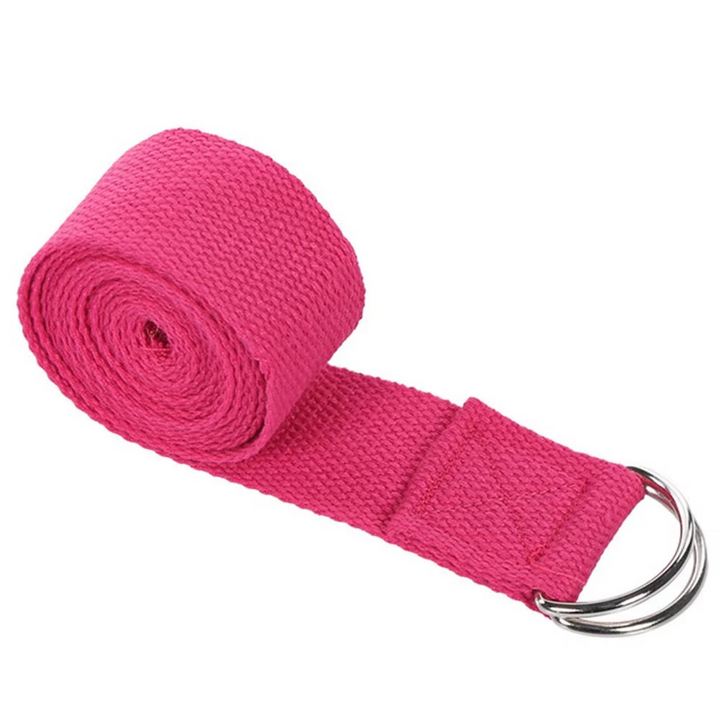 Premium bomull yoga stropp med justerbar D-ring spenne for stretching og pilates Luvikno