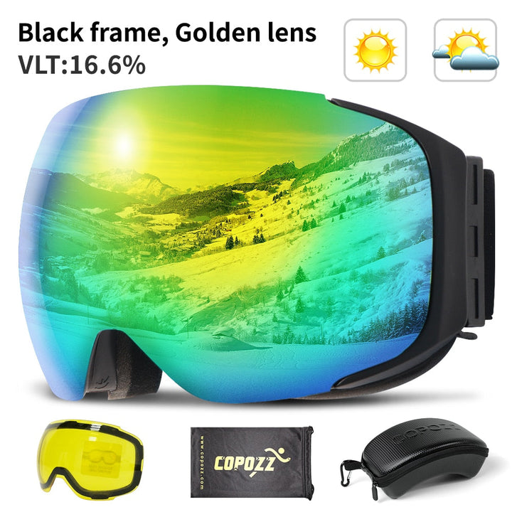 Magnetisk UV-beskyttelse anti-dugg ski goggles | Luvikno