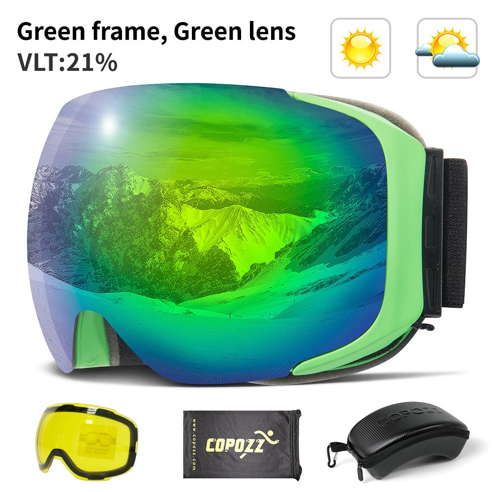 Magnetisk UV-beskyttelse anti-dugg ski goggles | Luvikno