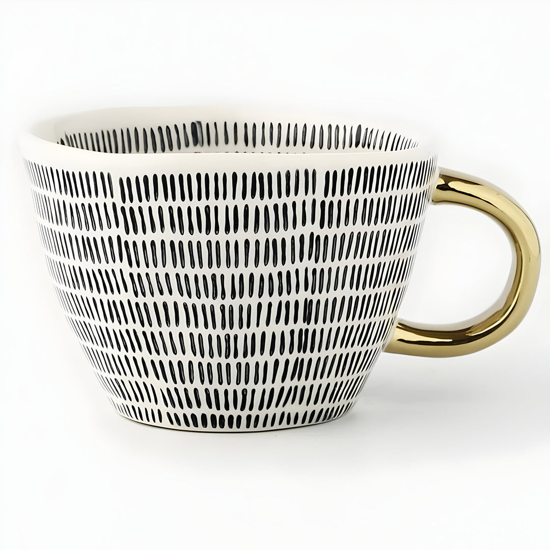 Keramikkopp med geometrisk design – Stilig og moderne | Ideell for kaffe eller te | Luvikno