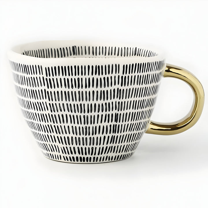 Keramikkopp med geometrisk design – Stilig og moderne | Ideell for kaffe eller te | Luvikno