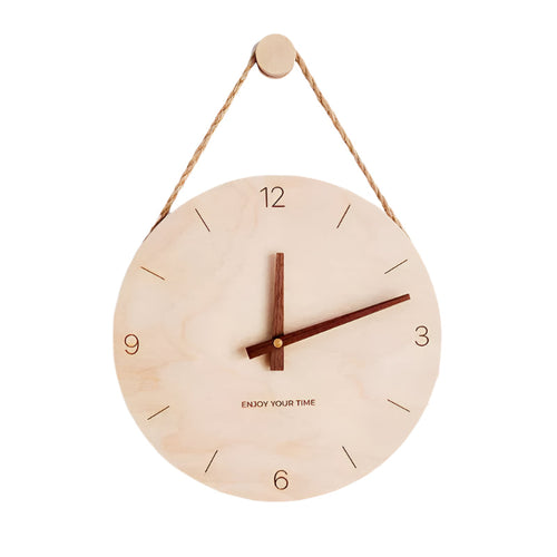 WoodHush Minimalist Veggklokke Luvikno