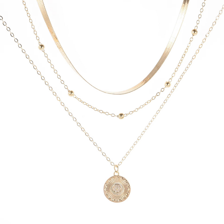 Chic Double-Layer Heart & Cuban Link Chain Choker Necklace Luvikno