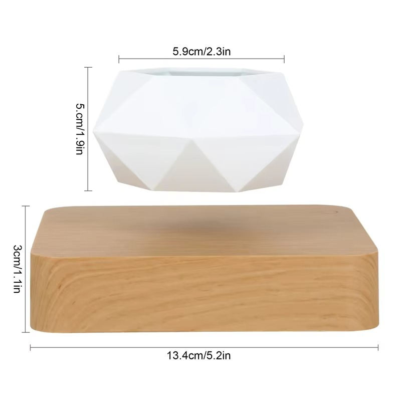 Magnetisk svevende Bonsai Plantekrukke, Flytende Blomsterkrukke for Hjem og Kontor Dekor Luvikno