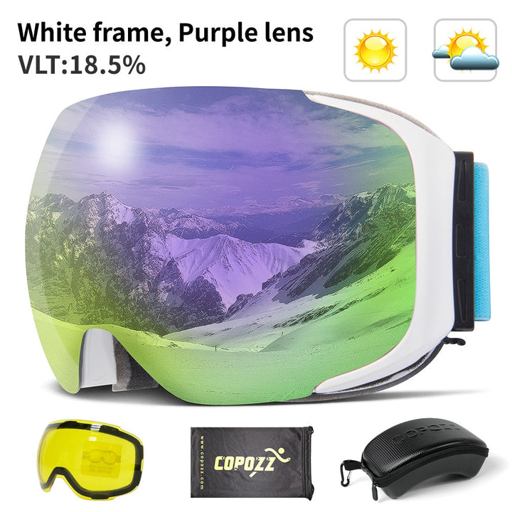 Magnetisk UV-beskyttelse anti-dugg ski goggles | Luvikno